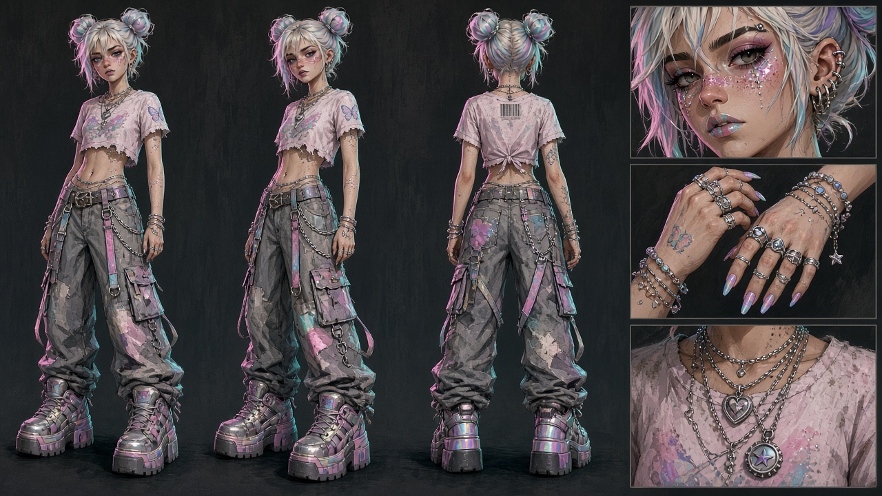 Rave’s original character sheet · Grok Imagine Image 2