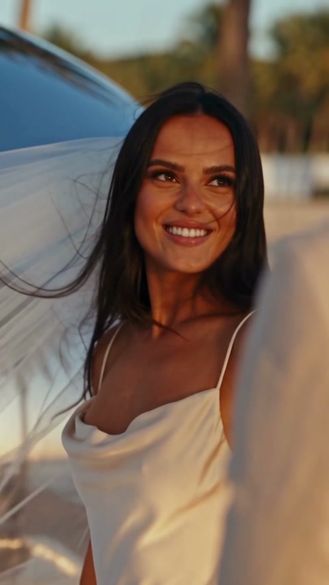 A bride in backlight